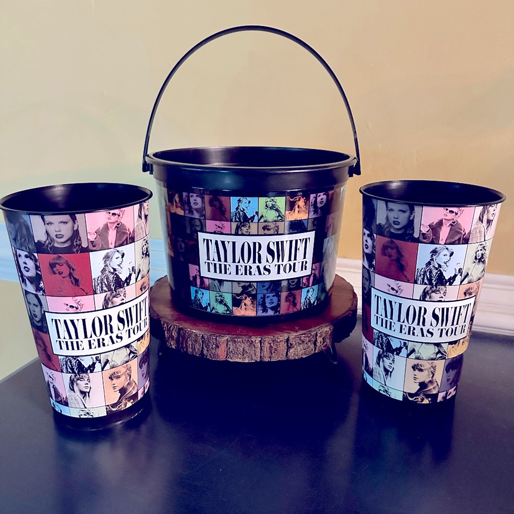Taylor Swift Eras Tour popcorn bucket and two cup set